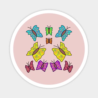 Colorful Butterflies Pattern Magnet